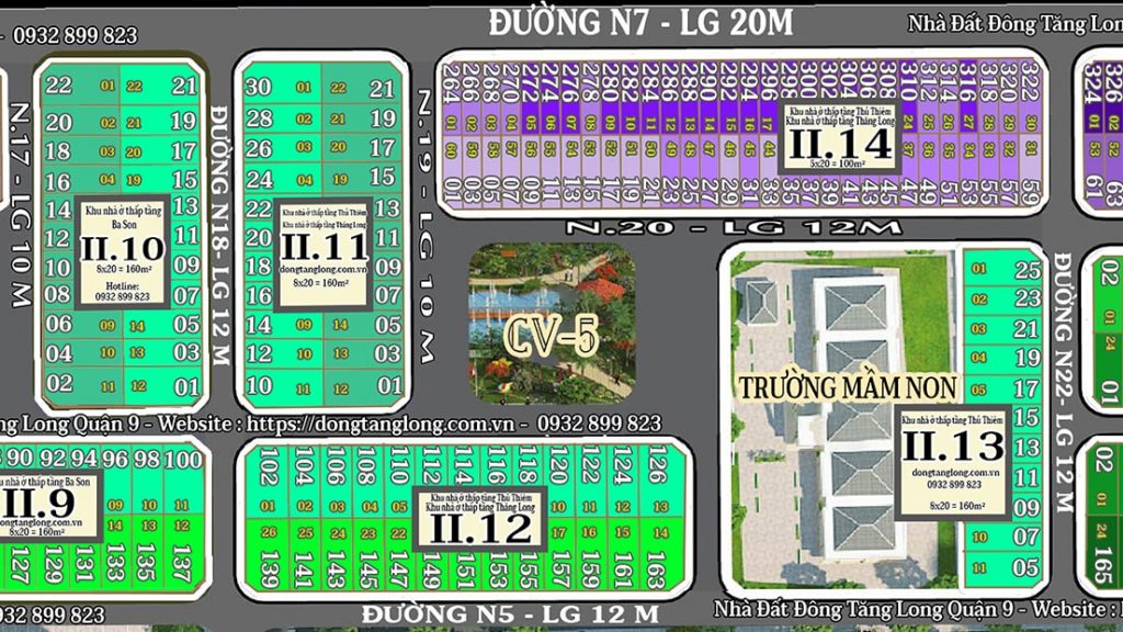 Bản đồ khu vực nhà ở thấp tầng Thăng Long
