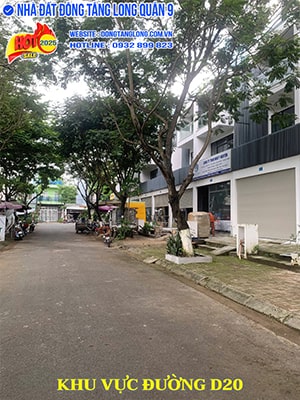 Khu vực đường D20 Shophouse Đông Tăng Long