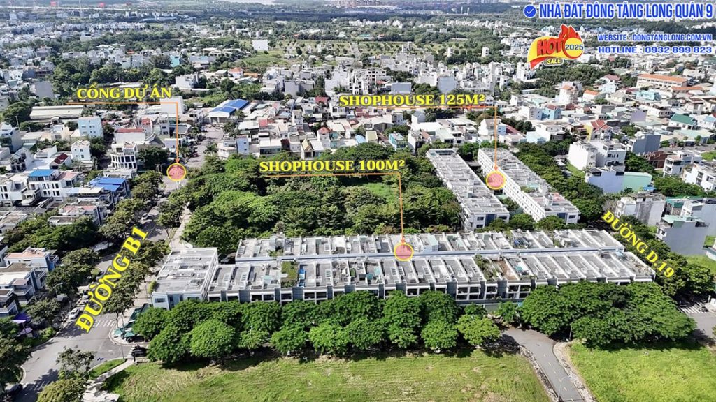 Khu vực Shophouse Thủ Thiêm Đông Tăng Long 2025
