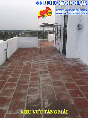 Khu vực tầng mái nhà vườn 183N5 khu nhà số 4 Đông Tăng Long