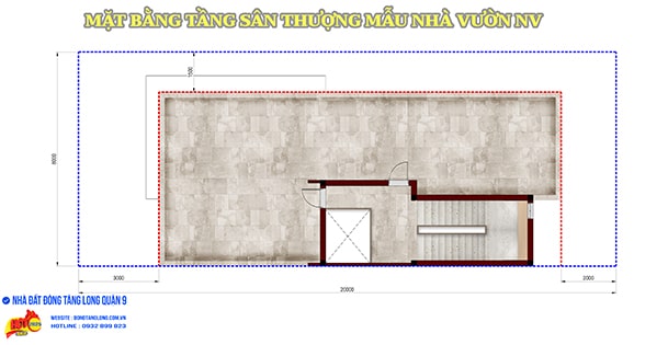 Mặt bằng sân thượng mẫu nhà vườn NV
