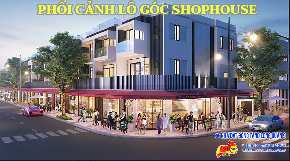 Phối cảnh shophouse lô góc