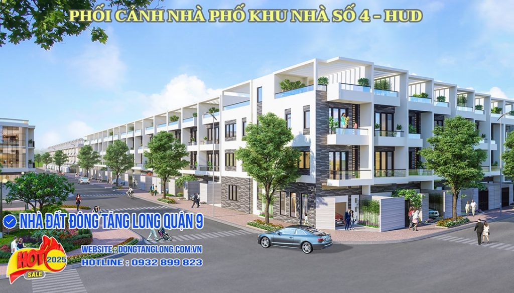 Phối cảnh nhà phố khu nhà ở thấp tầng số 4 HUD