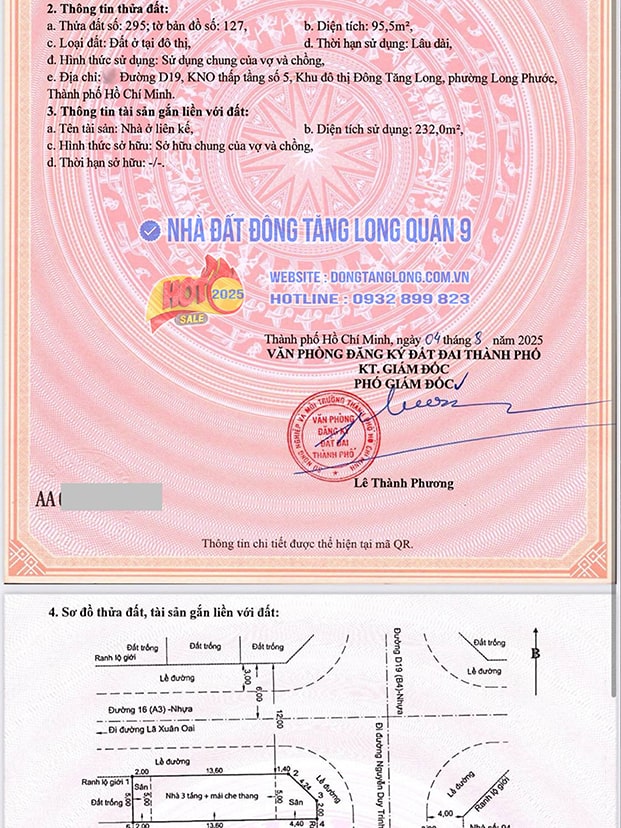 Sổ đỏ 47D19 khu nhà ở thấp tầng số 5 HUD