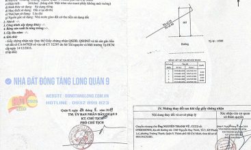 Sổ đỏ đất nền nhà vườn hoán đổi đường 16 Đông Tăng Long