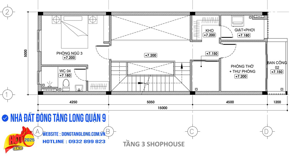 Tầng 3 shophouse