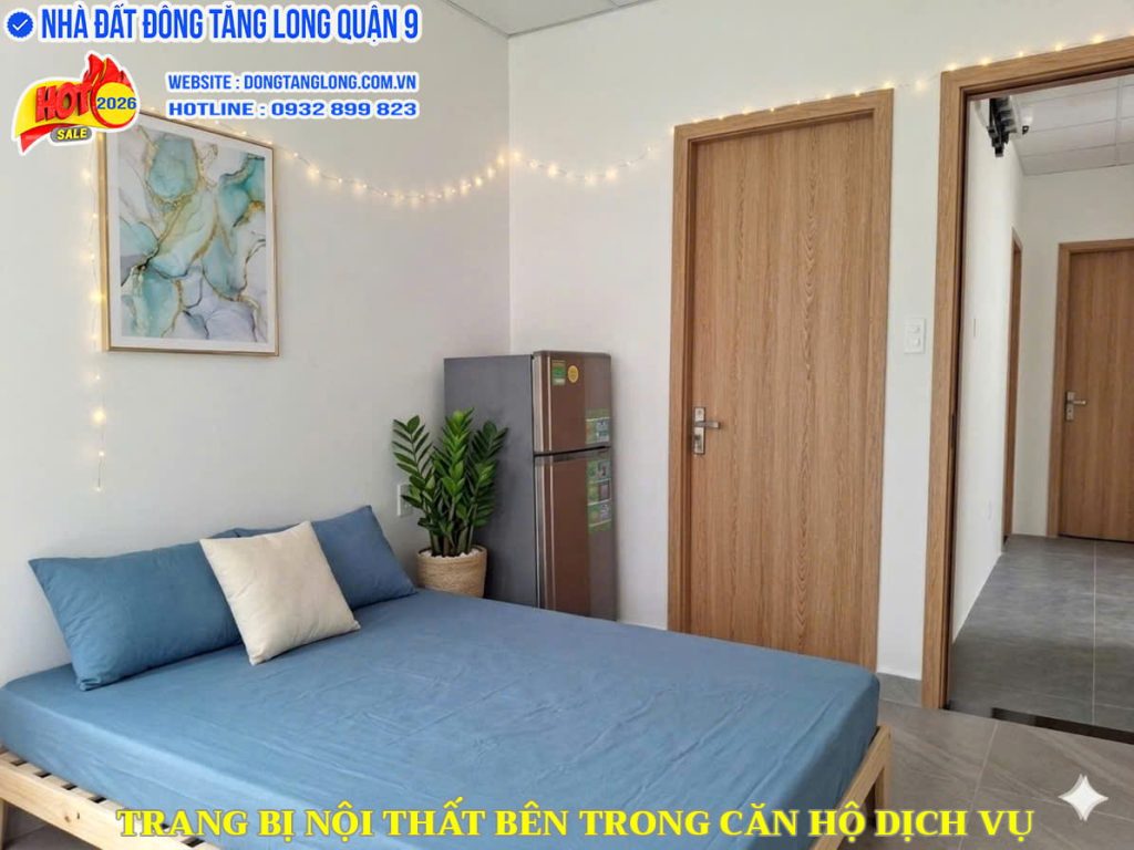 Trang bị nội thất bên trong căn hộ dịch vụ Đông Tăng Long